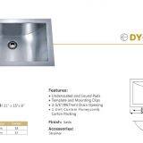 Guangdong Dongyuan Kitchenware 21″ x 15″ Brushed Stainless Steel Rectangular Bathroom Sink Undermount thumbnail-2