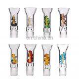 HQP-SP008 HongQiang Transparent Glass Cigarette Holder With Colored Diamond Glass Filter Cartridge Filter thumbnail-2