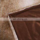 Luxury Fluffy Reversible Warm Tan Grey Printed Faux Fur Minky Fleece Throw Blanket thumbnail-4