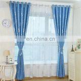 Custom Cheap Modern Simple Colorful Silver Stars Floral Full Shading Heat Proof Grommet Hooks Eyelet Blind Window Curtains thumbnail-6