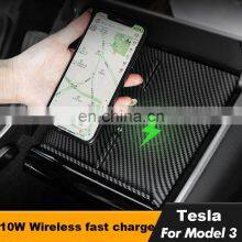 Wireless Fast Charging Pad for Tesla Model 3 ABS Carbon Fiber On-board Wireless Fast Charge Charging Pad for Tesla Model 3 thumbnail-2