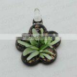 2014 Fashion Lampwork Glass Pendant Necklace Lampwork Glass Necklace Magnifying Glass Pendant With Wax Cord thumbnail-1
