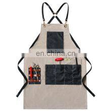 Satisfaction Guaranteed Hair Dresser Stylist Men Korean Black Custom Salon Canvas Barber Apron thumbnail-4