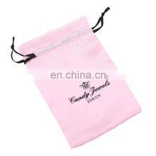 Wholesale Drawstring Gift Silk Satin Pouch Hair Extension Packaging Black Satin Bag With Customized Logo thumbnail-3