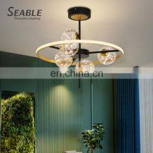 New Listed Luxury Decoration Modern LED Black Golden Indoor Chandelier For Dining Room thumbnail-1