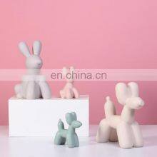 Creative Wedding Dog Rabbit Childhood Birthday Gift Animal Art Cute Balloon Dog Handmade Ceramic Sculpture Decoration thumbnail-3