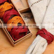 Hot Sale Colorful Rattan Napkin Ring Cheap WHolesale Customized Tableware Set Napkin Holder Rings Wovenmade in Vietnam thumbnail-4