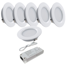 Under Cabinet Puck Lights With Dimmer Switch – Circular 60mm LED Cabinet Lights – Dimmable – Pack of 3, Warm White (3000K) thumbnail-5