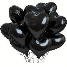 15pcs/bag 18inch Black Gold Red Heart Foil Balloon Bouquet for Valentine's Wedding Baby Shower Decor