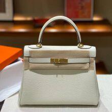 Top-Grain Cowhide Keli Bag With Inner Stitching of Calfskin, Hand-Held Bag, Shoulder Lock Mouth Bag, Genuine Leather Women′s Bag thumbnail-2