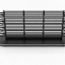 Modern Cold Steel Supermarket Shelf Mesh Back Shelves Furniture thumbnail-4