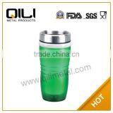 Stainless Steel Plastic Double Wall Auto Cup Green Travel Mug