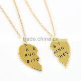 Best Bitches Broken Heart Necklace Pendant Necklace Wholesale thumbnail-3