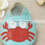 2016 Fashion Style Leather Shoes Crab Full Cowhide Infant Baby Shoes Blue Newborn Soft Bottom Prewalkers thumbnail-3