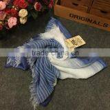 Latest Design Korean Fashion Cotton Linen Striped Fringe Tassel Scarf thumbnail-2