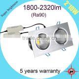 High Brightness 2*10w Square Led Cob Downlight 230v Black Dimmable Downlight thumbnail-3