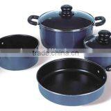 Blue Color Painting Non-stick & Ceramic Coated Cookware Set Pots and Pans thumbnail-3