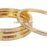 Indian Gold Plated American Diamond 4Pcs Set Bangle For Women thumbnail-2