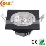 China Supplier Black Lighting Ceiling Square 3w 9w Bridgelux Adjustable Led Ceiling Panel Light