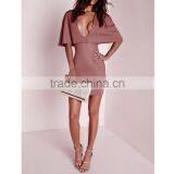 Fashion Sexy Women Cape Dress In One Piece Rose Pink thumbnail-1