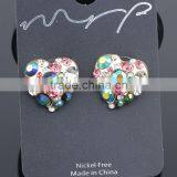 Heart Shaped Stud Earring With Colorful Crystals thumbnail-1