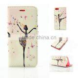 Stand Leather Case for Iphone 7 With Wallet Happiness Girl Design thumbnail-4