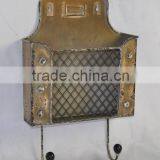 Antique French Style Home Decorative Metal Hook With Magazine Holder