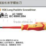 Insulated VDE Screwdriver, Long Pozidriv Screwdriver