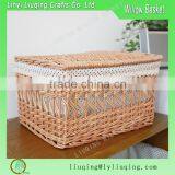 2016 New Style Living Room Basket Willow Laundry Basket With Lid and Lining thumbnail-1