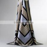 100% Silk Scarf With the Geometry Pattern thumbnail-1