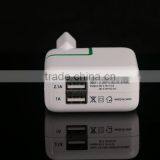 2-Port 5V/2A Compact USB Wall Charger/Portable Charger All-In-One Travel Charger for IPhone, IPad, IPod, Smartphones, 5V Tablets thumbnail-1