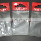 Printed Plastic Opp Bag With Header Card and Adhesive Flap for Eagle Claw Fish Hooks