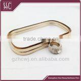 16.3x9.6cm Shiny Light Gold Classical Box Purse Frame With Diamond Ring Head thumbnail-3