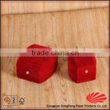 Small Delicate Hinged Packaging Velvet Ring Box for Wedding