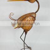 China Supplier Painted Large Metal Crane Statue Garden Ornament thumbnail-3