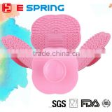 Mini Cosmetic Brush Washing Scrubber with Suction Cup Silicone Makeup Brush Cleaning Pad