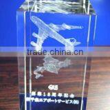 2016 Hot New Innotative 3d Laser Engraved Cystal Airplane Crystal Cube