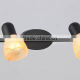 2015 Hot Sales Traditional Spot Light With Amber Glass /cloud White Glass and Satin Nickel 2 Lights thumbnail-2