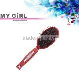 MY GIRL Retro Soft Rubber Cushion Massager Detangling Natural Bristle Hair Brush Plastic Travel Hair Brush thumbnail-1