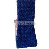 Polyester Shining Satin Rosette Chair Cover Ribbon Rose for Wedding Marriage Decoration thumbnail-1