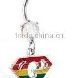 316L Steel Supermen Logo Dangle Navel Ring Body Piercing Jewelry