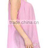 Sequin Embroidered Relaxed Fit Sleeveless V-Neck Top thumbnail-3