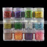 H1-008 12COLOURS BIG GLITTER POWDER ,10G Nail Art Fine Powder thumbnail-1