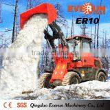 Everun Brand 1 Ton Mini Wheel Loader With Snow Bucket