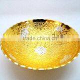 New Design Gold and Silver Plated Brass Bowl With Embossing Designs thumbnail-2