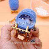 Adroable Blue Velvet Baby Stroller Antique Style Ring Box thumbnail-3