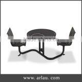 Modern Round Metal Coffee Table and 2 Chairs thumbnail-2