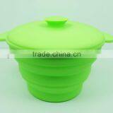 Non Sticky Collapsible Bowl Silicone Foldable Bowl With Lid thumbnail-1