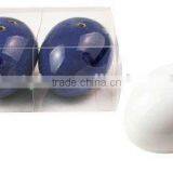 2pcs Ceramic Salt & Pepper Shaker Set With Egg Shape