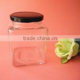 Buttom Price Smooth Square Chili Sauce Glass Jar With Black Lid thumbnail-2